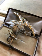 Vintage Gold Tone Exotic Bird Brooch
