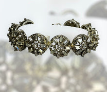 Vintage Baguette Diamanté Flower Link Bracelet