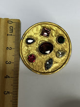 Vintage 1980s Gold Tone Diamanté Clip On Earrings