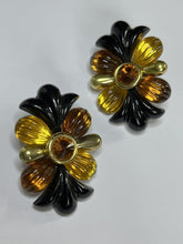 Vintage 1980s Orange  Acrylic Clip On Earrings