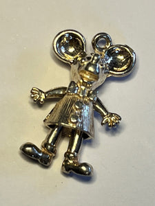 Vintage Silver 925 Mickey Mouse Moving Parts Charm Pendant