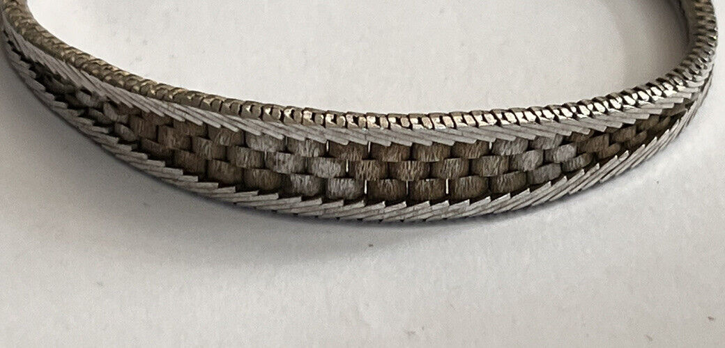 Vintage Silver 925 Stylish Two Tone Modernist Bracelet 13.82g