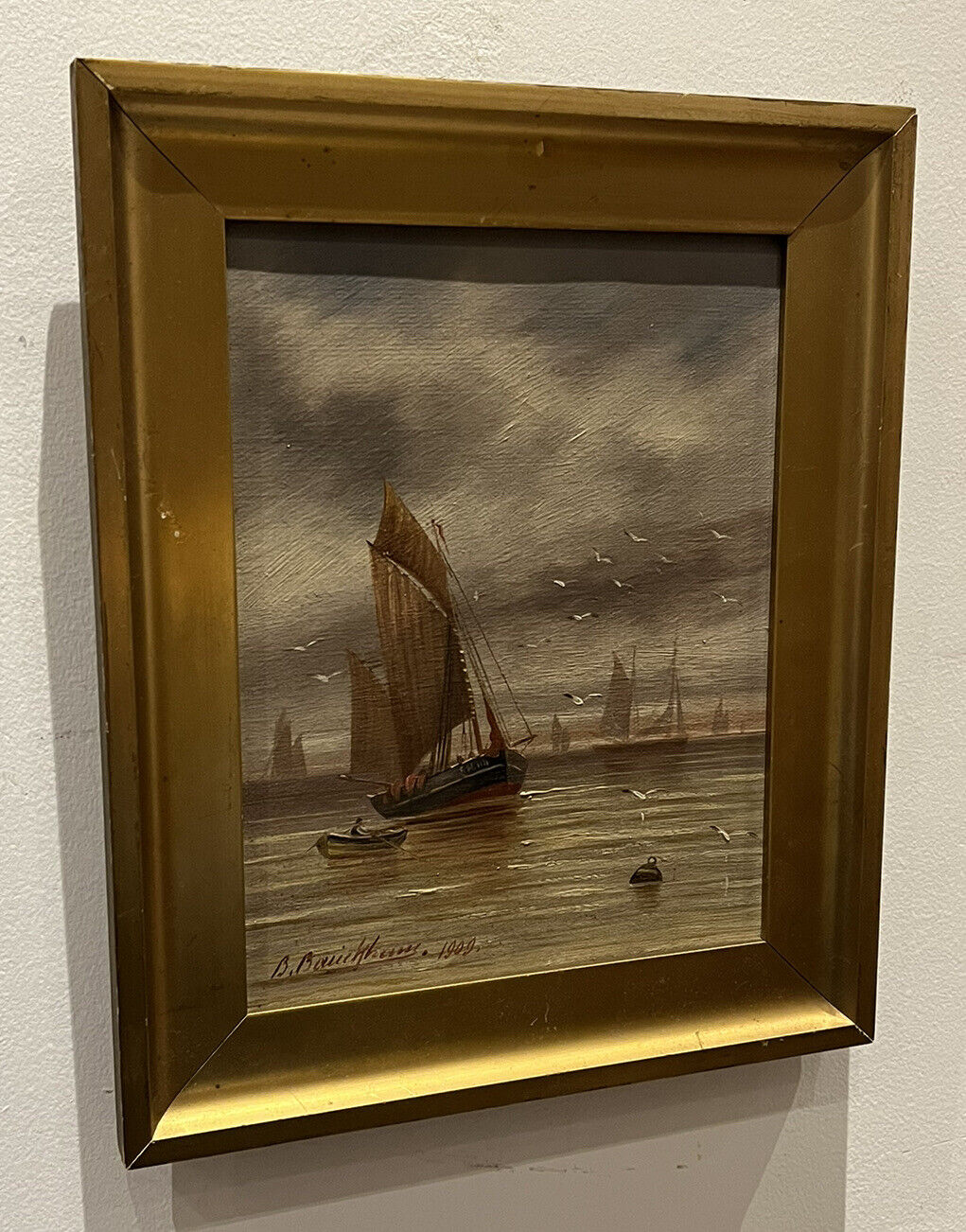 Maritime Oil Painting, Signed And Dated 1909
