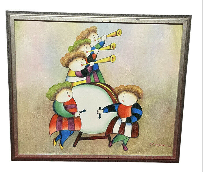 Musicians Painting, Signed & Framed.