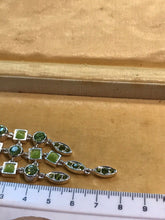 Green Stone Diamanté Drop Necklace 1980s