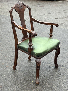 English Country Home Antique Mahogany Library Armchair.