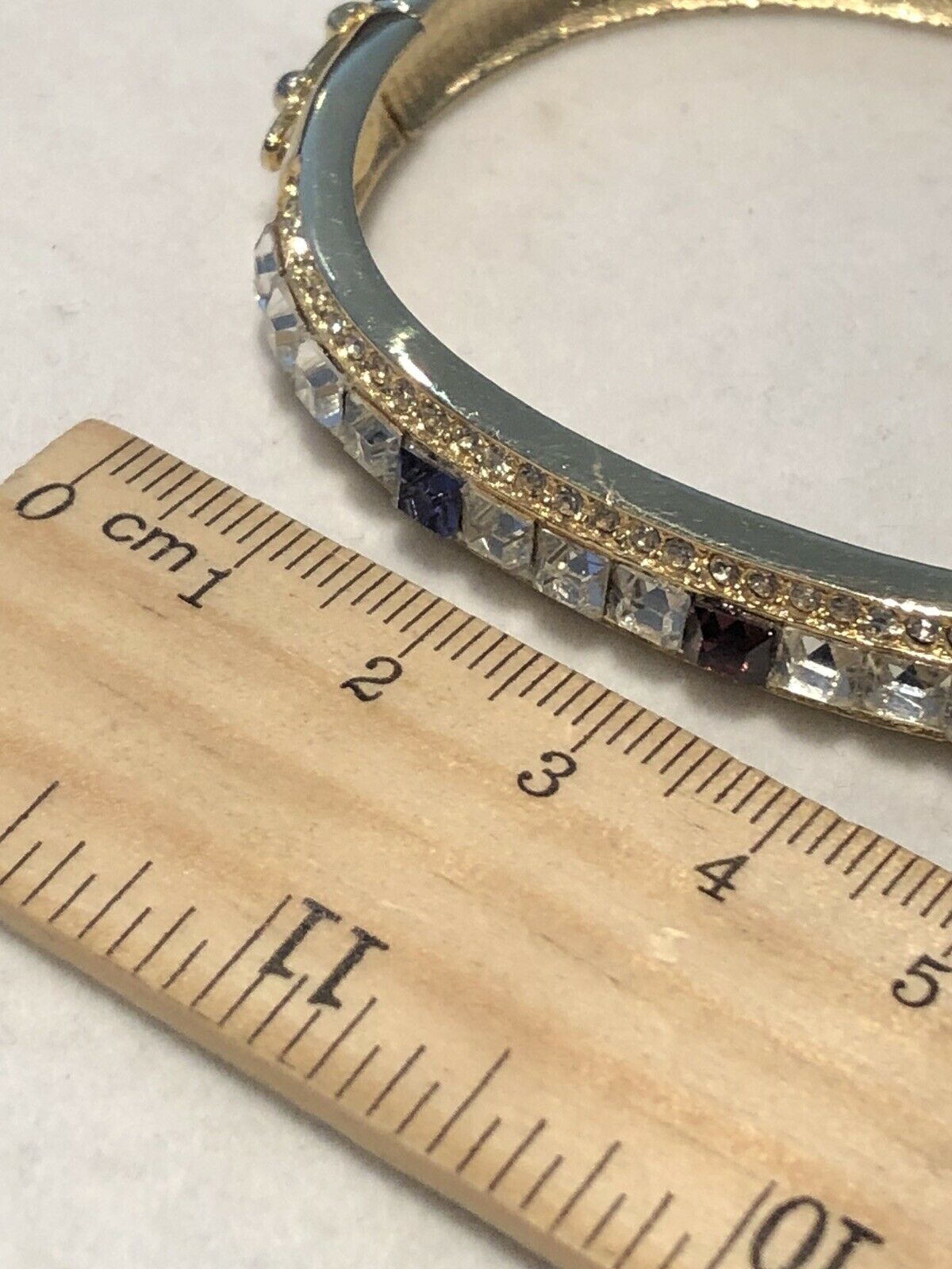 Kenneth J Lane Gold Tone Diamanté Hinged Bracelet