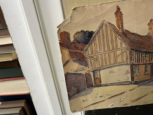 Tudor Cottages Watercolour