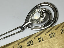 Vintage Swarovski Swan Signed Teardrop Pendant Necklace