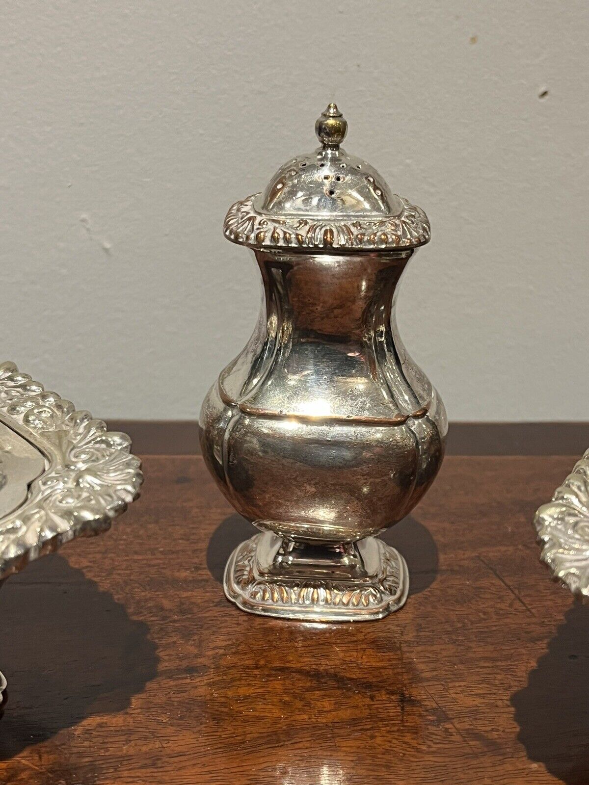 Silver Plate Salt, Sauce & Pepper.