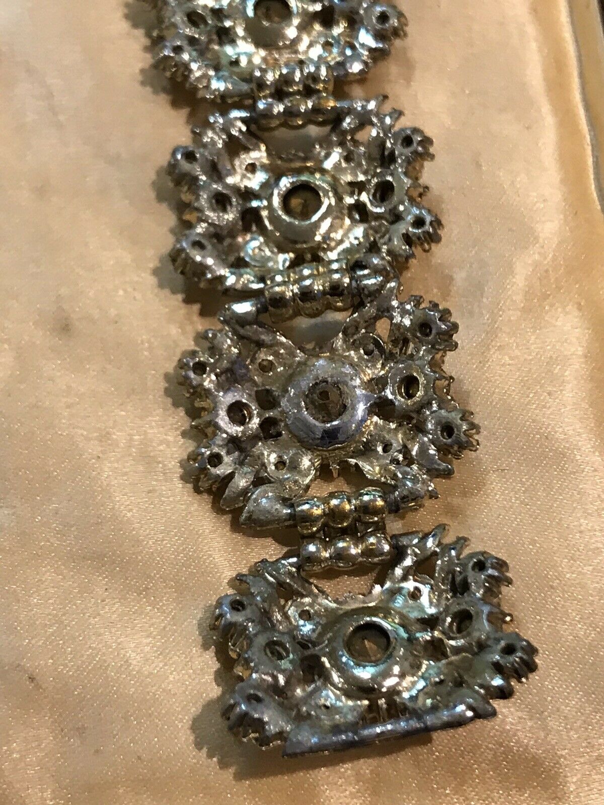 Vintage Old Diamanté Browns Greens Bracelet