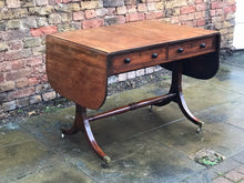Regency Sofa Table, Cuban Mahogany With Inlay. Double Sided For Central Use.