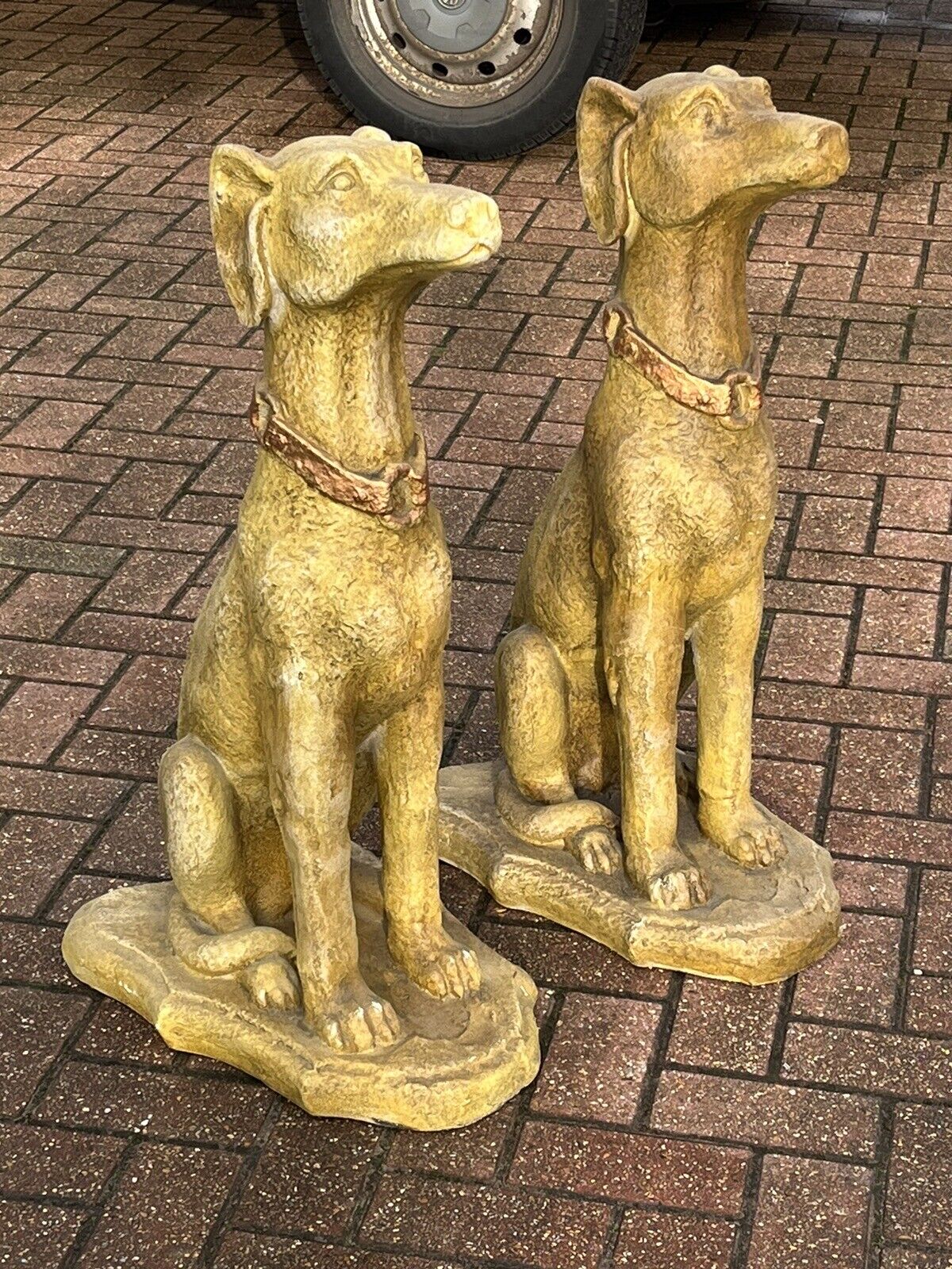 Life Size Pair Of Garden Dog Statues