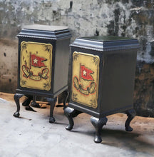 Pair Of Edwardian Wine Celleratte Cabinets With White Star Line Decoration.