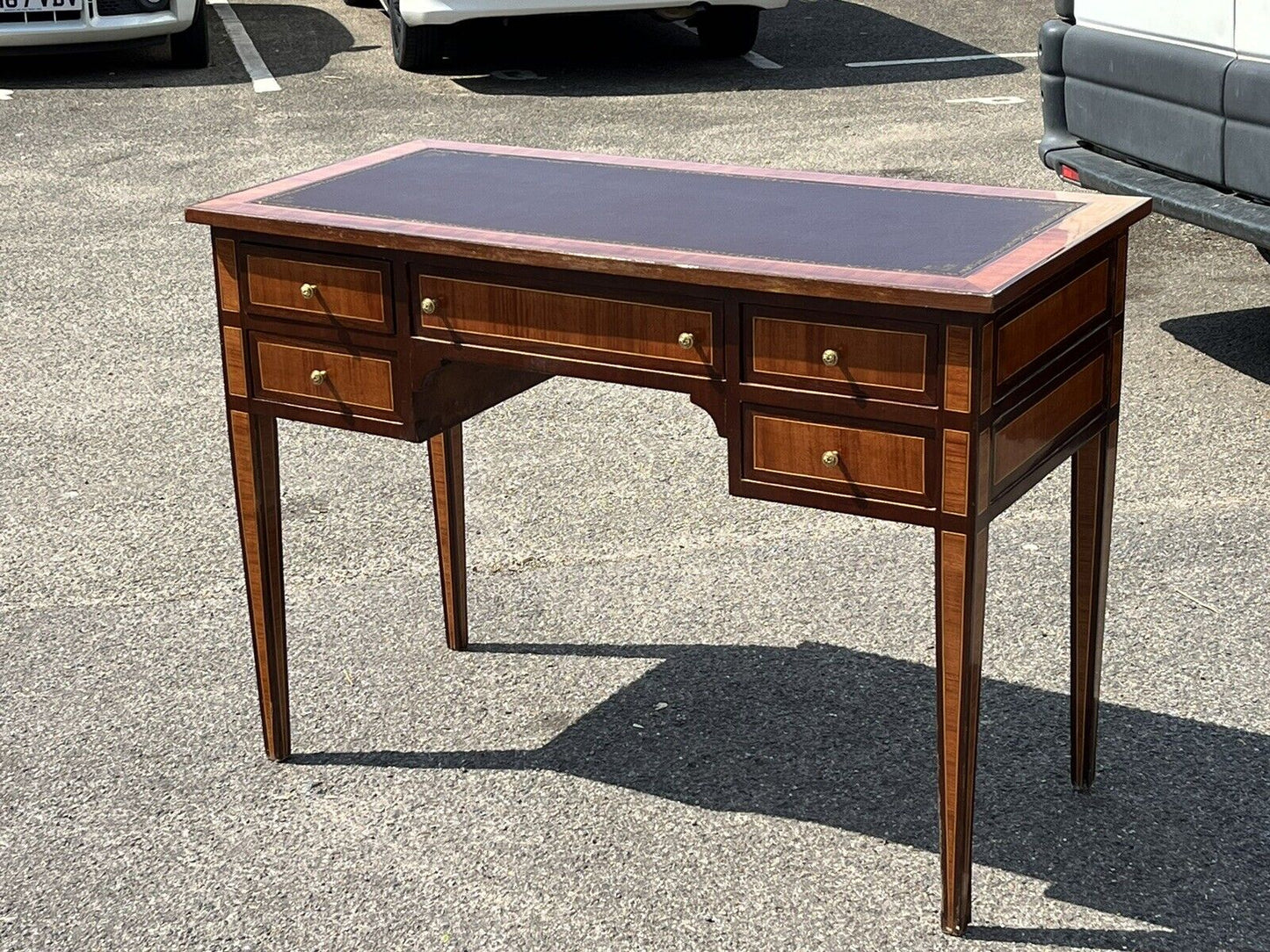 Kingswood Veneer Desk, Elegant, And Impressive. Red Top.