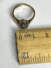 Vintage 9ct Gold Diamond Sapphire Snowflake Ring Size K