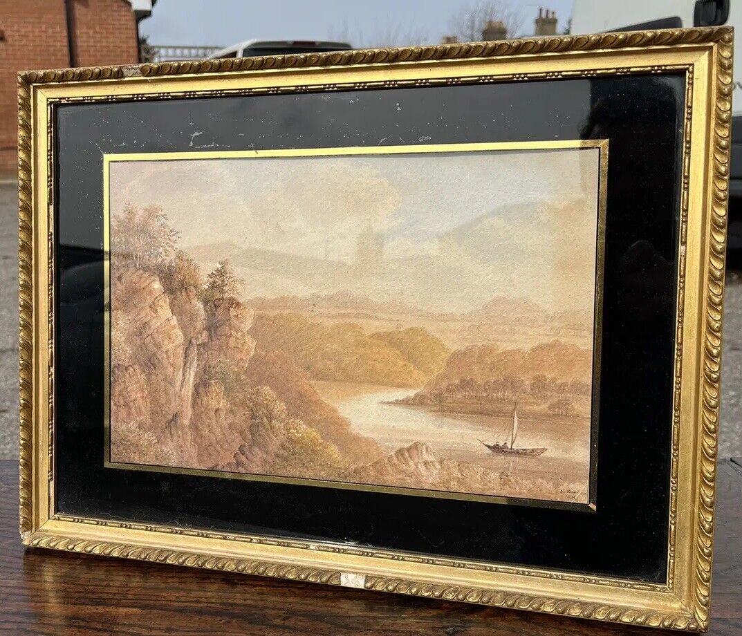 Framed Maritime Watercolour. Circa 1830 F.Rawlins. Somerset