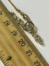 Vintage Signed 1980s Gold Plated Crystal Necklace Old New Stock