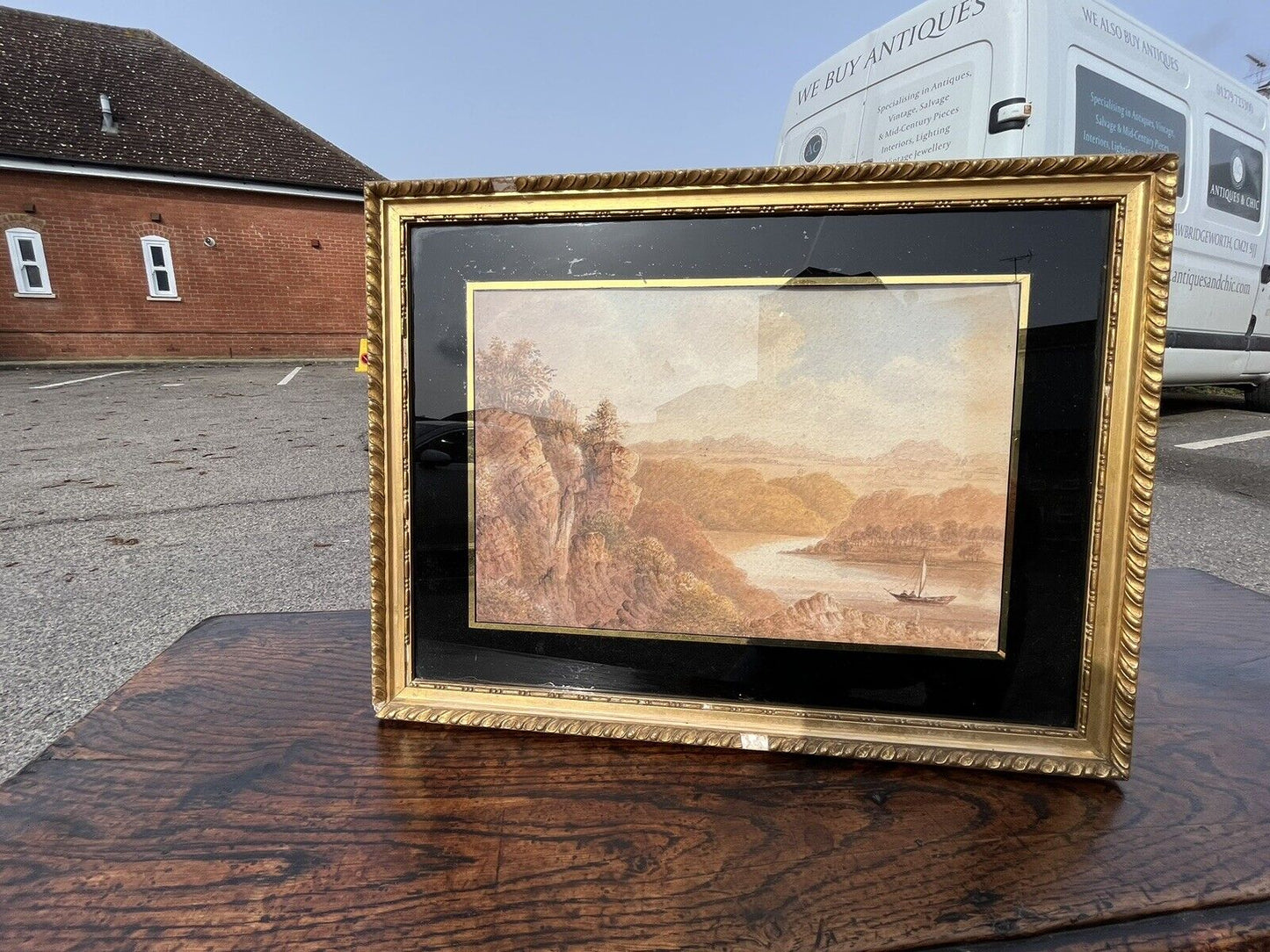 Framed Maritime Watercolour. Circa 1830 F.Rawlins. Somerset