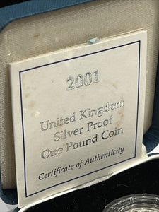 2001 Silver Proof One Pound Coin
