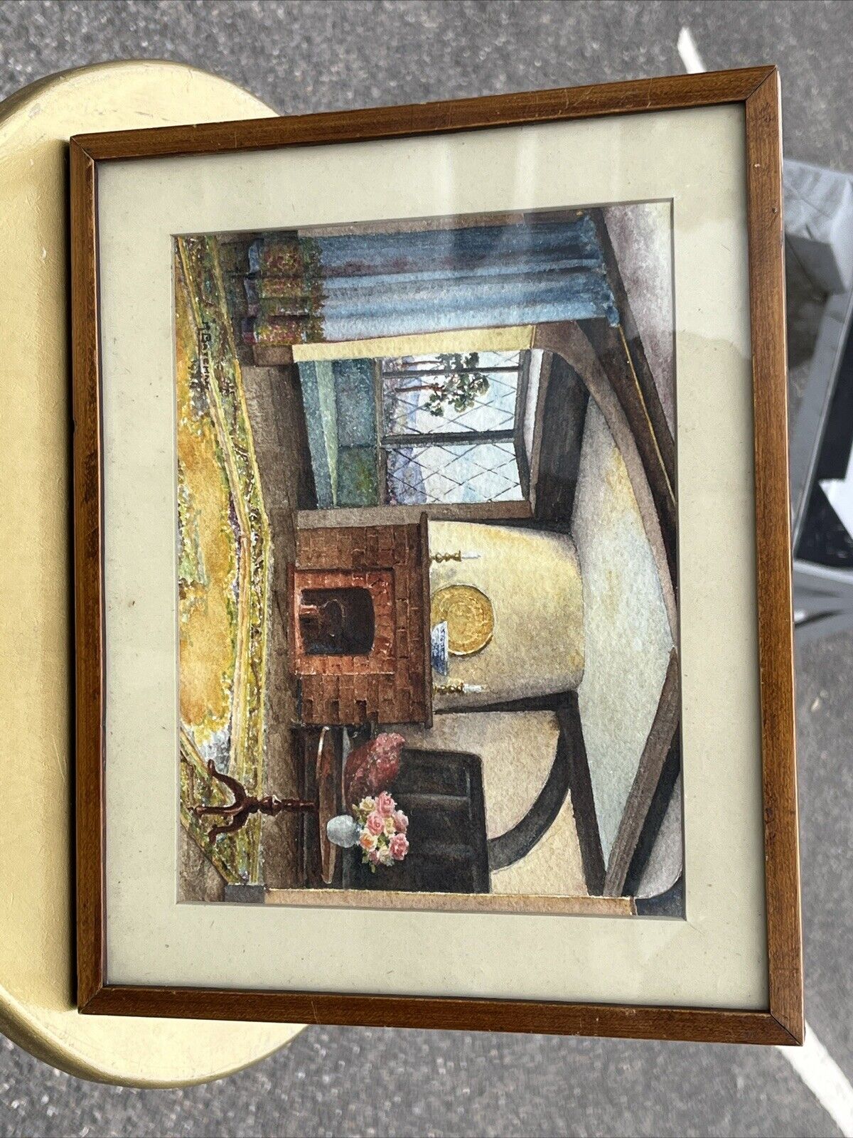 Architectural Watercolour Of A Lounge, Signed, M Bateman  & Dated.