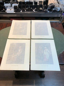 Charles Dickens Character Prints 1924 By Harold Copping, Un Framed. Set of 4....