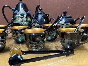 Antique Papier-mâché Tea & Coffee Set. Ship Worldwide