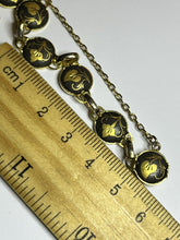 Vintage Toledo Demascene Spanish Gold Tone Leaf Bracelet Small Size