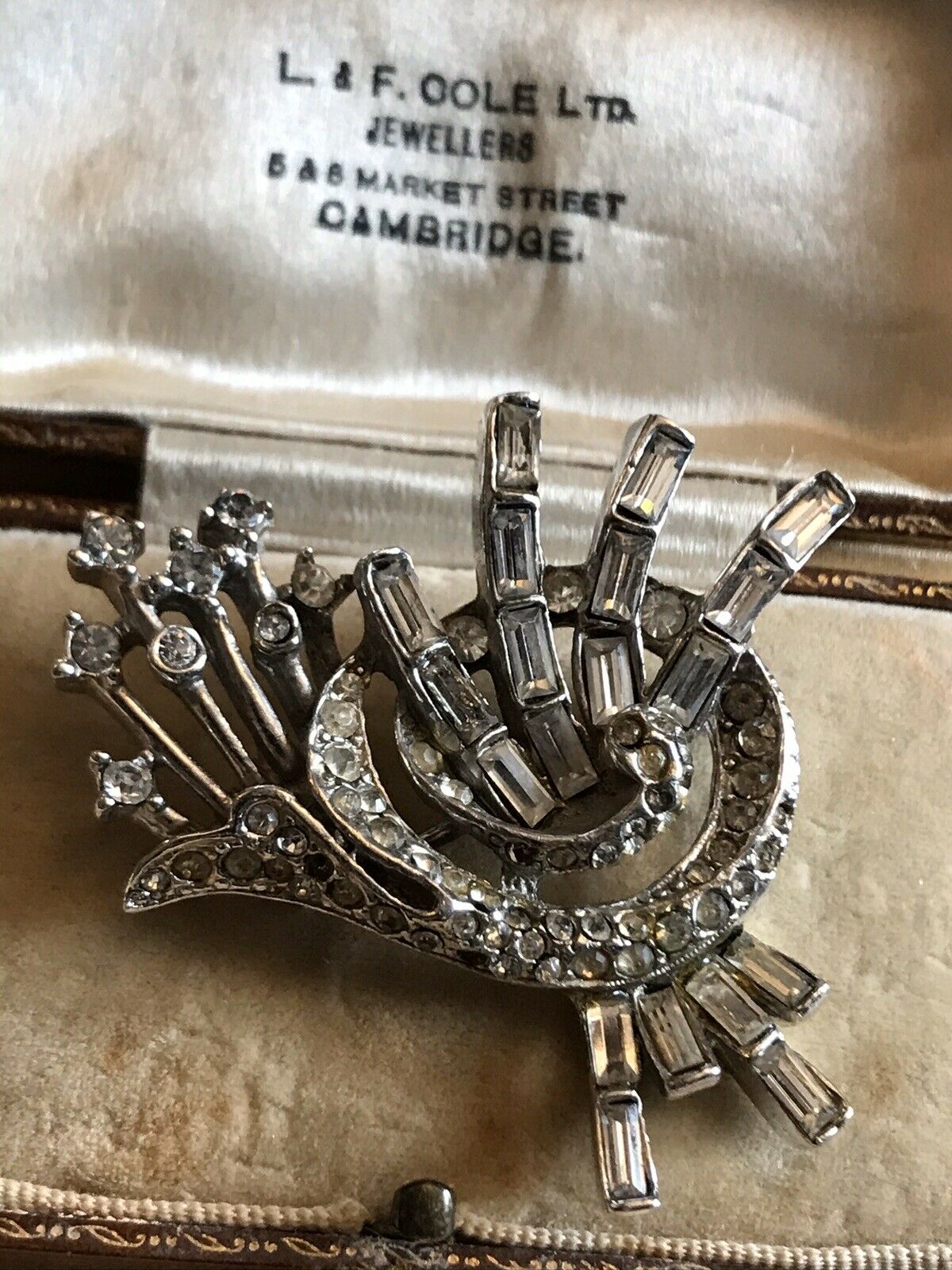Vintage Silver Tone Paste Brooch