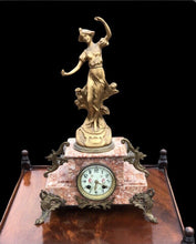 Victorian French Marble Clock, Chimes On A Bell.