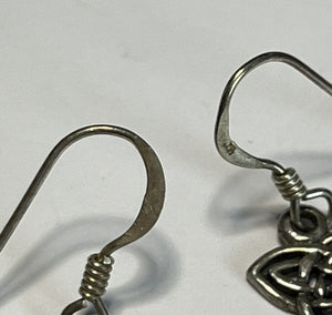 Vintage Celtic Cut Out Silver 925 Drop Earrings