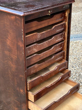 Filing Cabinet. Collectors Cabinet. With 9 Drawers And Tambour Roll Front.