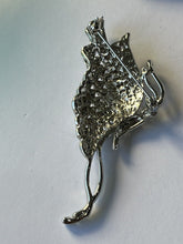 Vintage Silver Tone Diamanté Butterfly Brooch