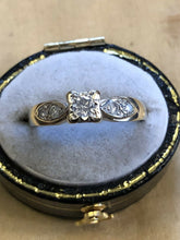 Vintage 9ct Yellow Gold Diamond Ring Size J1/2