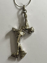 Vintage Silver Tone Iceskater Pendant Necklace