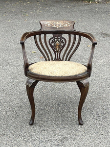 Antique Edwardian Inlaid Mahogany Armchair , Superb Quality.