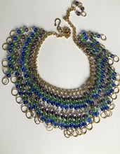 Vintage Glass Bead Statement Waterfall Collar Necklace