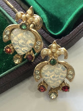 Vintage Gold Tone Hearts Diamanté Screwback Earrings