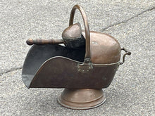 Large Victorian Copper Coal Bucket With Shovel