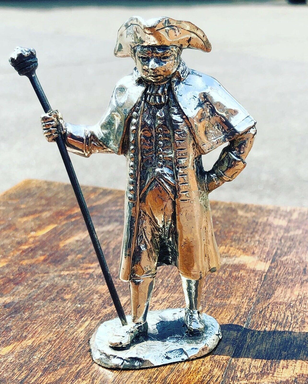 Silver Plate Figure. Town Squire, Highly Detailed Figure