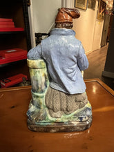 Majolica Fisherman And His Wife, Very Good Quality. Large In Size.