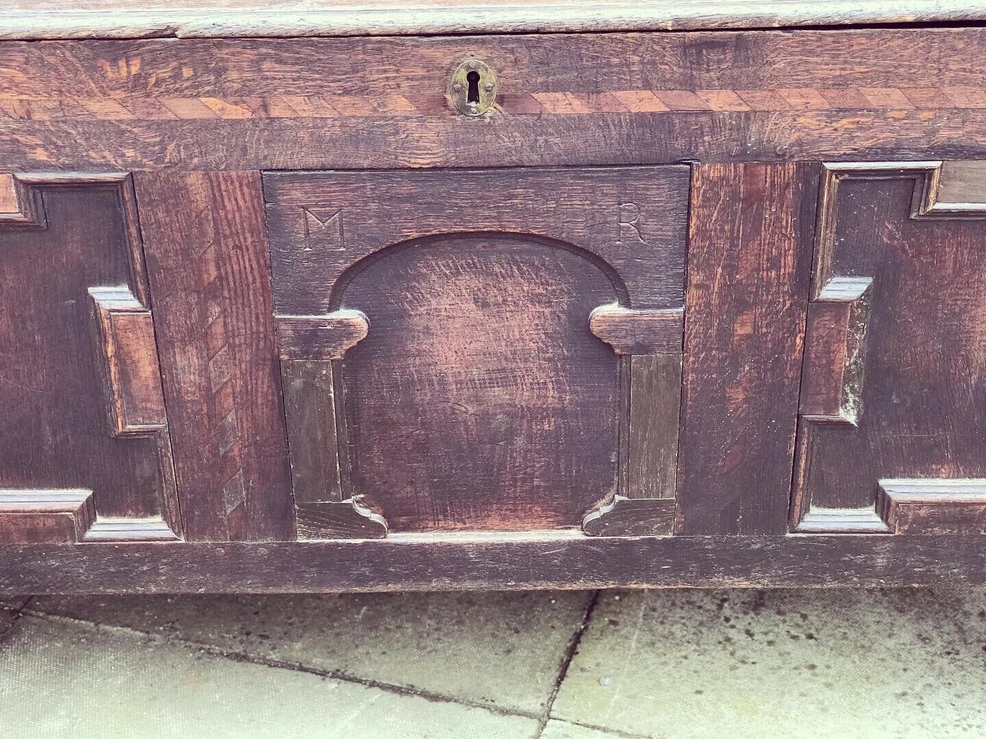 Antique Oak Chest / Trunk. 18th Century.