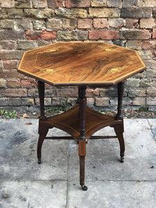 Aesthetic Movement Inlaid Rosewood Occasional Table.