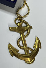 Vintage Gold Tone Statement Anchor Pendant Necklace