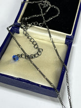 Vintage Silver Tone Blue Beaded Drops Necklace