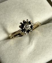 Vintage 9ct Gold Diamond Sapphire Snowflake Ring Size K