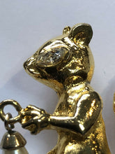 Vintage Gold Tone Squirrel Faux Pearl Brooch