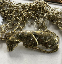 Vintage 1980s / 90s Kenneth J Lane K.J.L Panther Leopard Statement Chain Belt