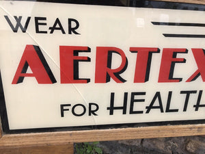 Art Deco Double Sided Aertex For Health Glass Shop Sign In Oak Frame. Very Rare.