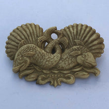 Vintage Old Celluloid Fishes Pisces Detailed Brooch